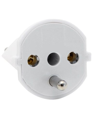 Adapteur de voyage T12 CH-Schuko, 3-pôle - Schuko nach Schweiz T12 / 3-polig, weiss, 250V / 10A, 64x45x45mm / 32g, nicht demontierbar