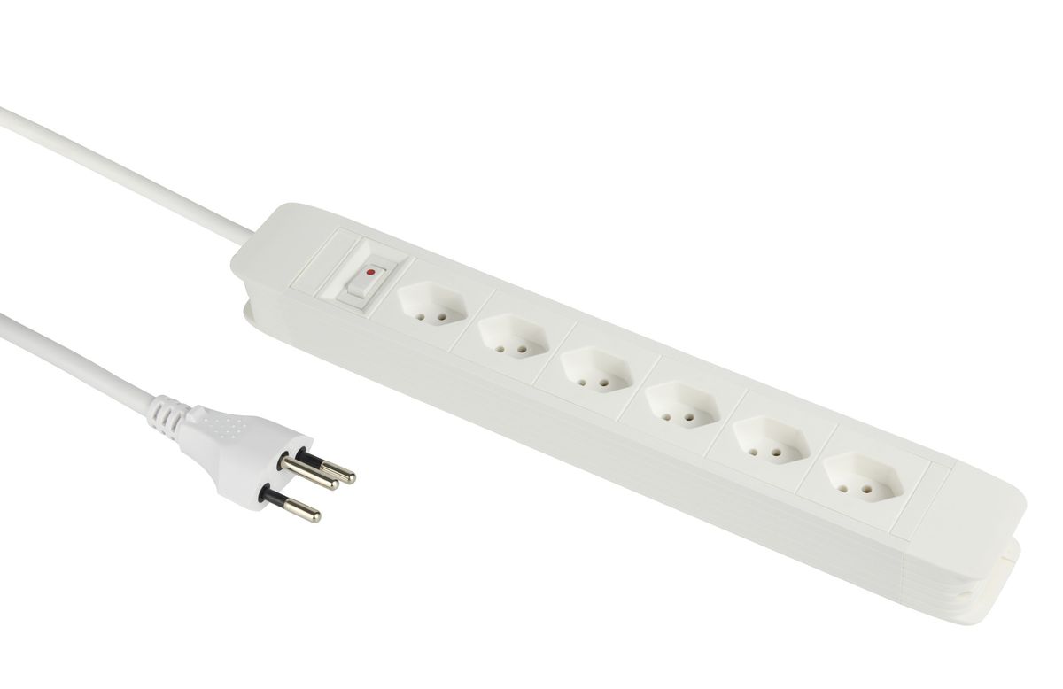 PRINCIPIO 6xH - 6x T13 horizontal, 5.0m Kabellänge, Schalter, weiss