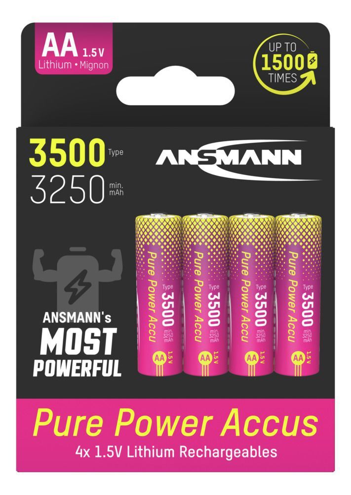 Pure Power Li-Ion Akku Mignon AA Typ 3500 (min. 3250 mAh) - Akku
