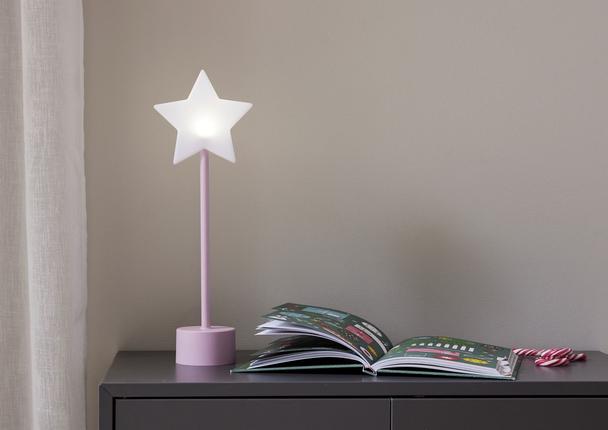 Tischstern Blizz - Indoor, Pink, 40.00cm Höhe