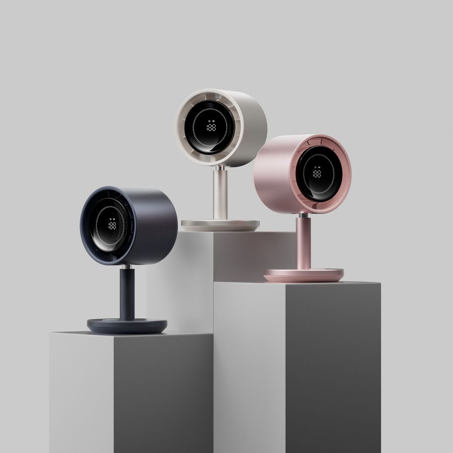 HEGION Tischventilator AF03 anthrazit - 3600mAh, inkl. USB-C Kabel, wiederaufladbar