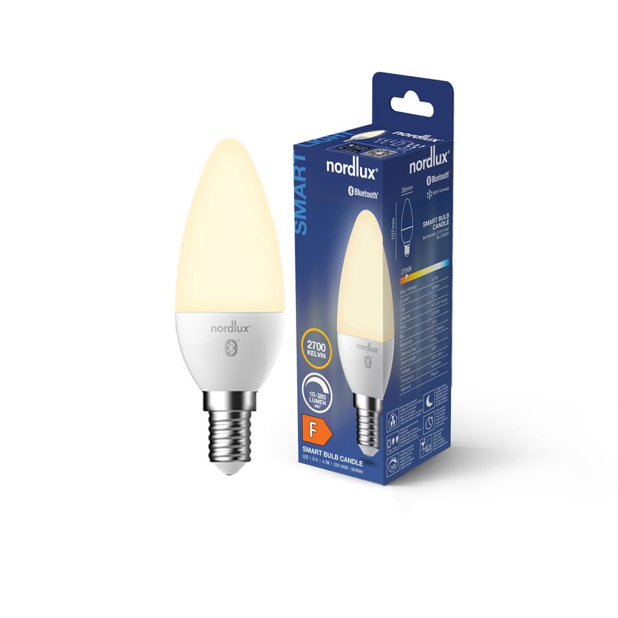 LED-Leuchtmittel Smart, E14, C35, Weiss - 4.7W ,2700K, IP20