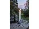 LED Dinner Kerze 2P Flamme Slim Outdoor - Indoor, Weiss, 28.00 cm Höhe, Timerfunktion
