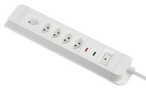 Anti-Lighting Mulitprise - Anti-Lightning, 5x T13, 1.5m Kabel H05VV-F 3G1mm2 T12 Stecker, Kinderschutz