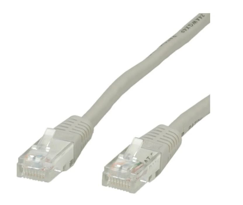 Kabel RJ45 1.0m - Patchkabel Kat.6 (Class E) UTP, grau, 1m