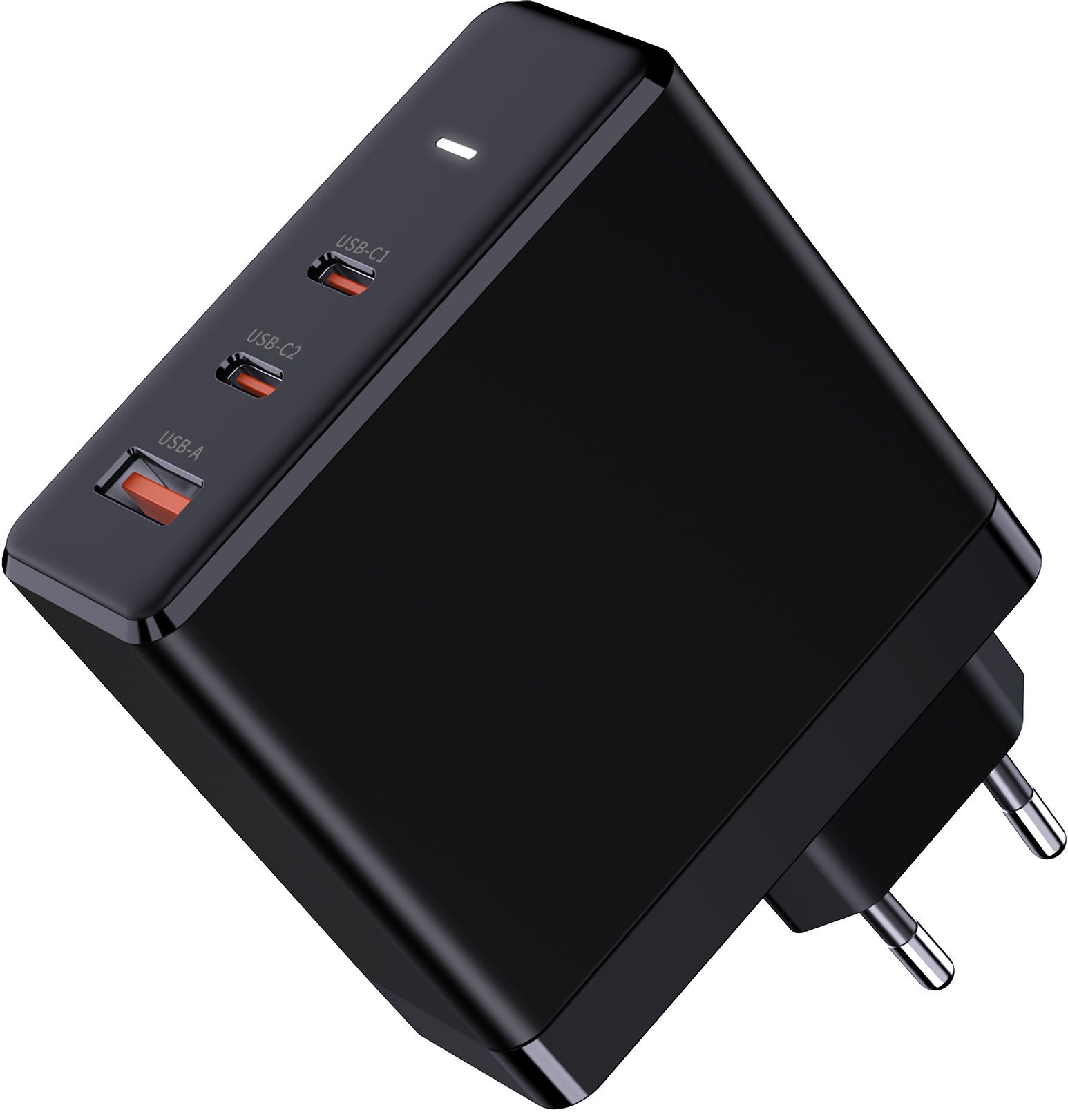 Fast Charger 140W GaN 3-Port - Out: USB-C1: 140W PD, USB-C2: 100W PD, USB-A: 60W inkl. 1.0m 140W USB-C to C Kabel, schwarz