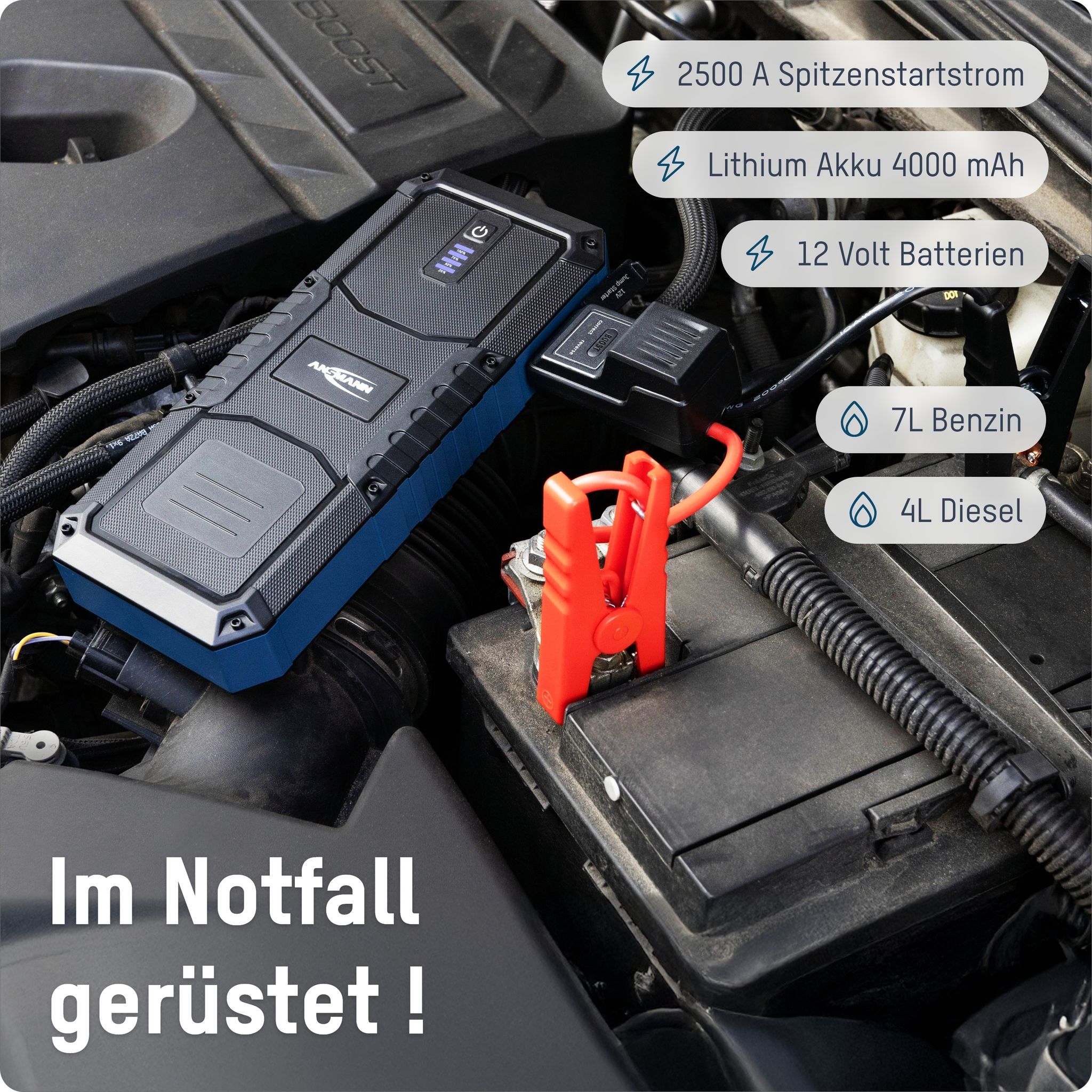 Jump Starter 16.0 - USB,Powerbank, Taschenlampenfunktion