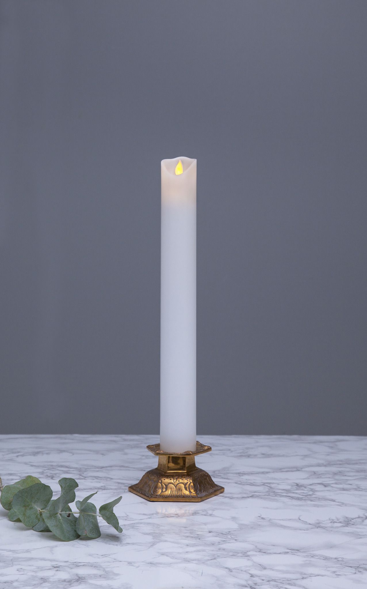 Candela in plastica a LED  M-Twinkle - Indoor, Weiss, 40cm Höhe, Timerfunktion