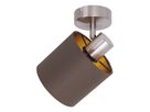 Wand-und Deckenleuchte MARON G (1er Spot) - E14, max. 1x40W, IP20, nickel + braun + gold, nicht dimbar, exkl. Leuchtm., L=150mm, B=120mm,H=185mm