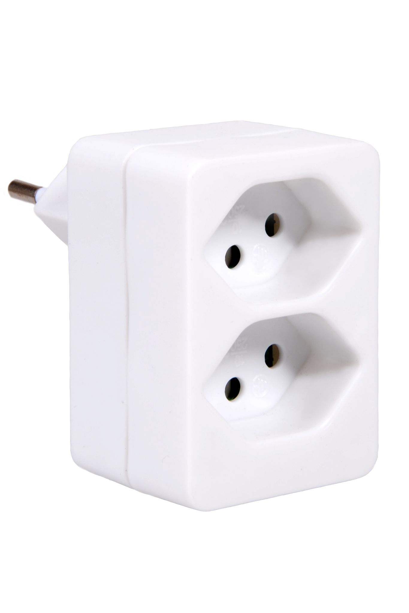 Fiche de dérivation 2xT.13 - 2x T13, Stecker T12, inkl. Kinderschutz. senkrecht untereinander
