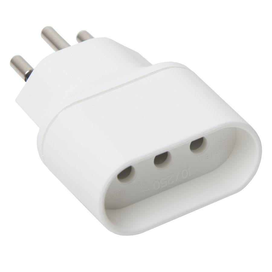 Adaptateur CH - I - Italien nach Schweiz T12,  weiss