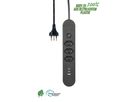Steckdosenleiste Re:Life USB - 3x T13. 2x USB-C + 1x USB-A, 1.8m Kabel, schwarz
