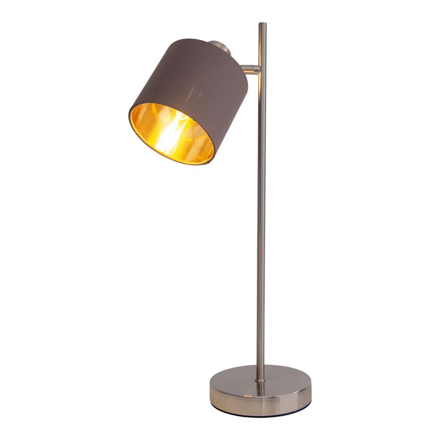 Tischleuchte MARON G - E14, max. 1x40W, IP20, nickel + braun + gold, nicht dimbar, exkl. Leuchtmittel, D=120mm, H=510mm