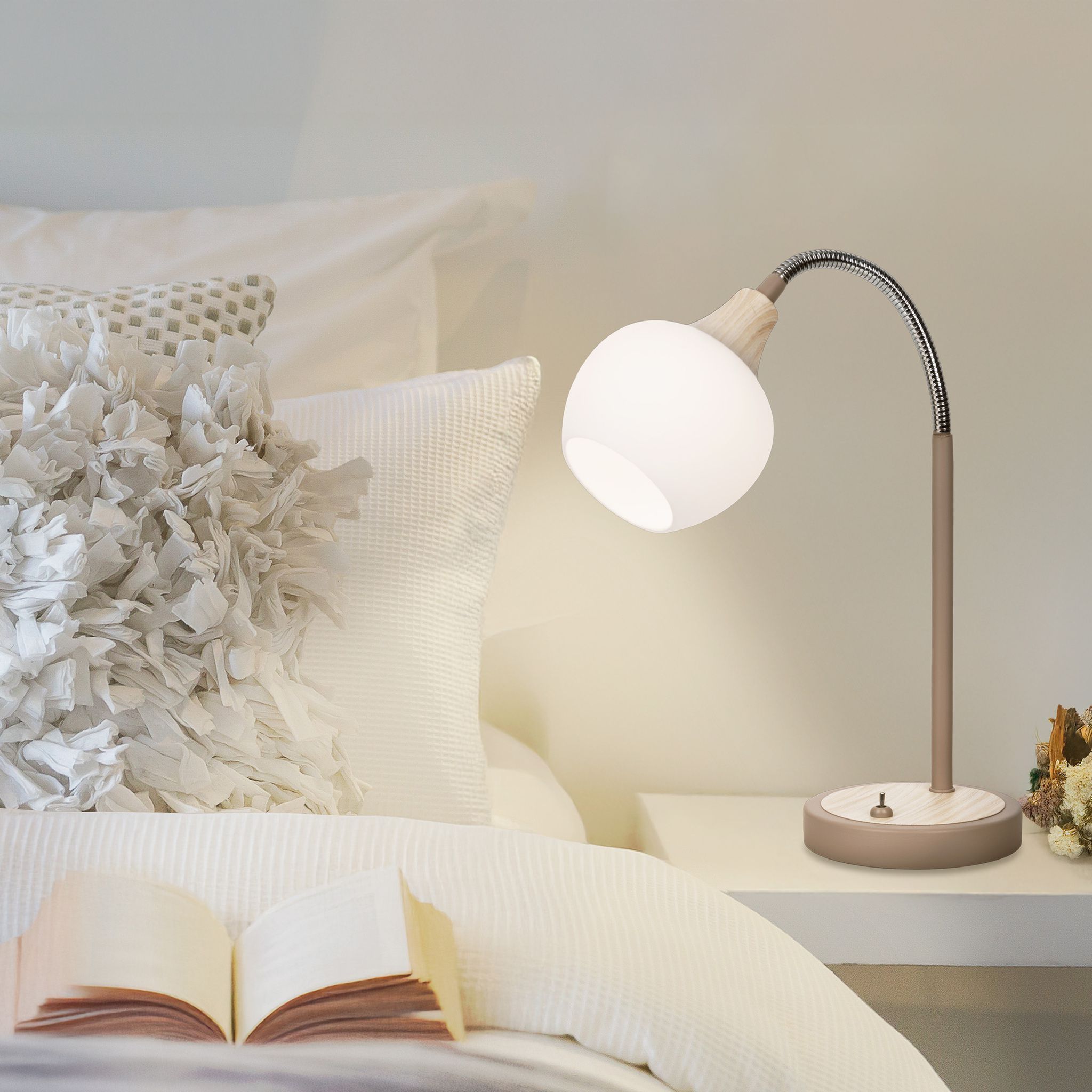 Tischleuchte  MONACO  H: 42cm beige - IP20, E14, Beige