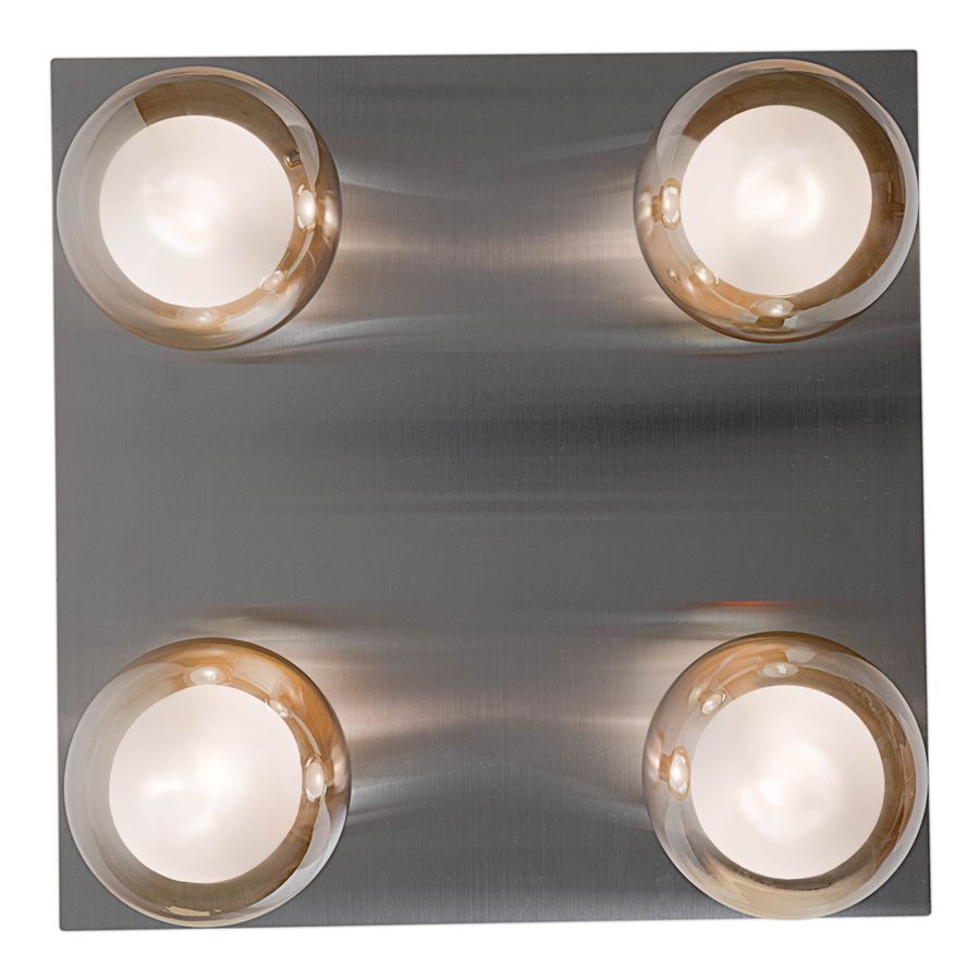4er Deckenleuchte  DONIKA : 40cm - IP20, G9, Stahl-Blank