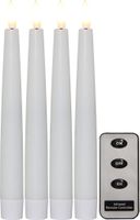 LED Dinner Kerze 4P Flamme - Indoor, Weiss, 20cm, Timerfunktion