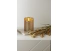 LED Pillar Kerze Flamme Rustic - Indoor, Gold, 10.00 cm Höhe,  Timerfunktion