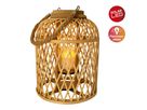Dekoleuchte Korb natur - h: 29cm incl. Solar-LED-Kerze - IP44, warmweiss, 0.01W