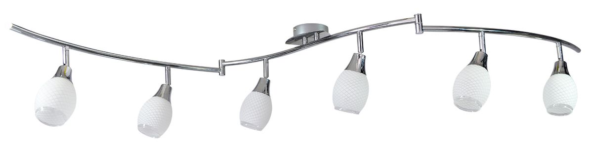 6er LED-Wand- u. Deckenschiene Rom - E14, 24W, IP20