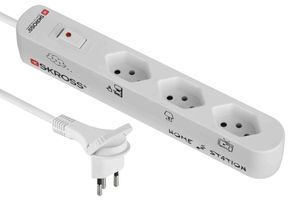 Home Station - 3x Typ 13, Flachstecker Typ 12 mit Lasche, 1.5m Kabel, inkl. Überlast-Schalter