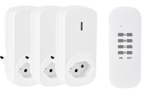 Funkschalter Set indoor - 3er Set, Indoor, 25m Reichweite, Frequenz 433.92 MHz, weiss