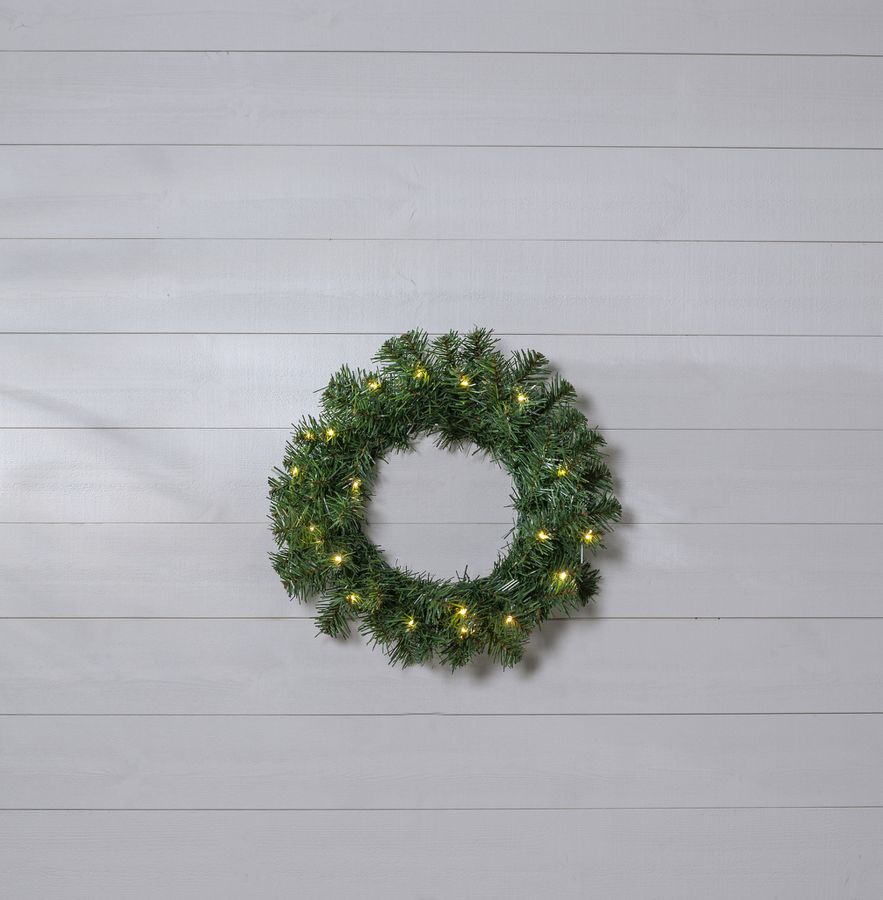 Kranz Dalbo - Indoor, Outdoor, Warmweiss, Grün