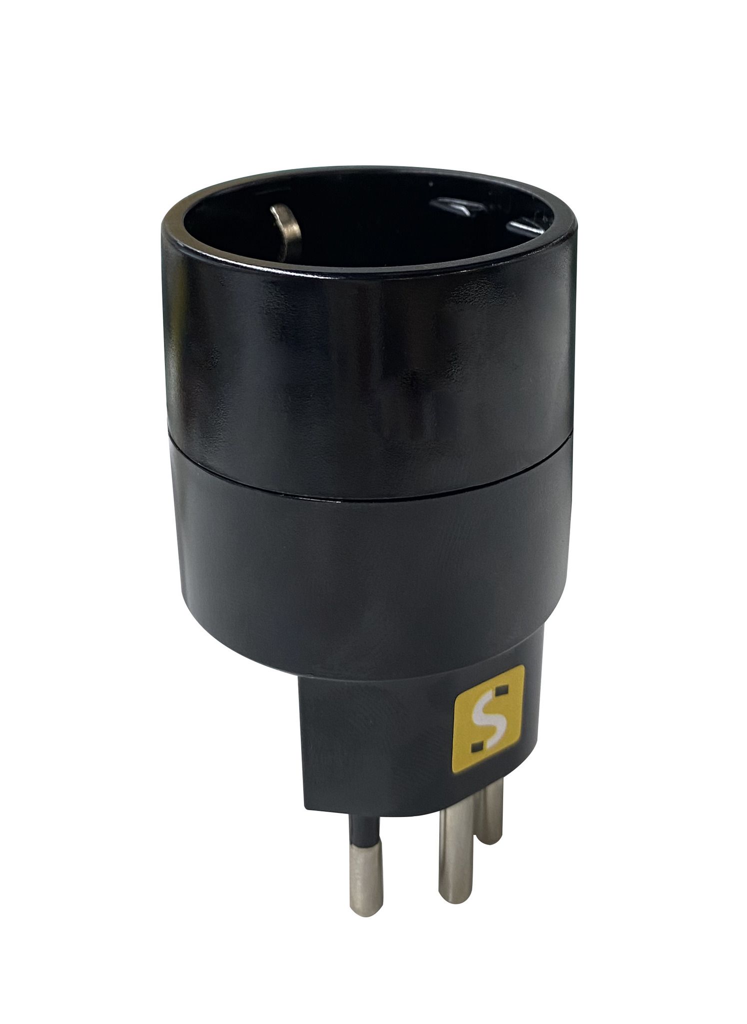 Reiseadapter NO BLOCK - Eingang: Schuko Typ F | Ausgang: Schweiz T12, 10A Sicherung, schwarz, VPE10