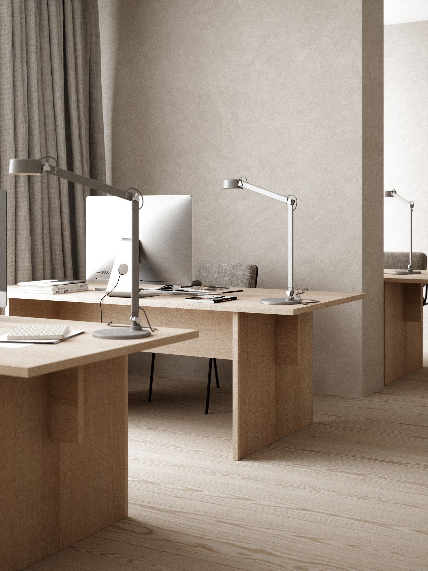 Nobu, Tischleuchte, Grau - LED-Modul 9W, 600lm, IP20