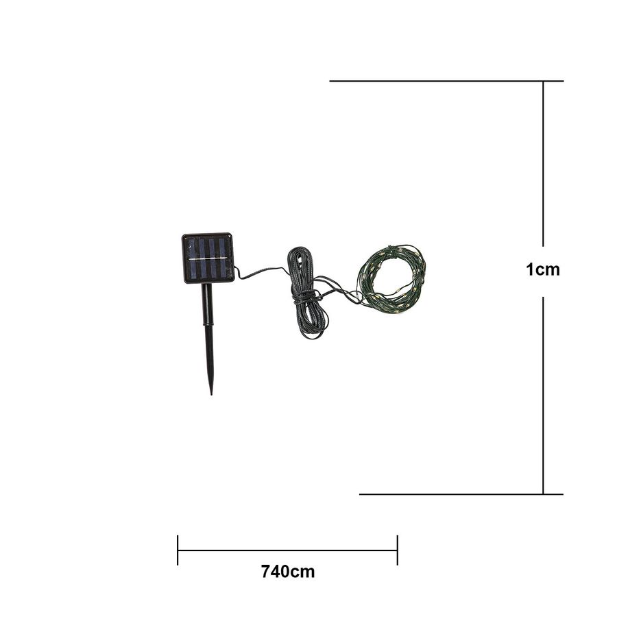 Solar Lichterkette Dew Drop Micro - IP44, Warmweiss, 100 LED'S