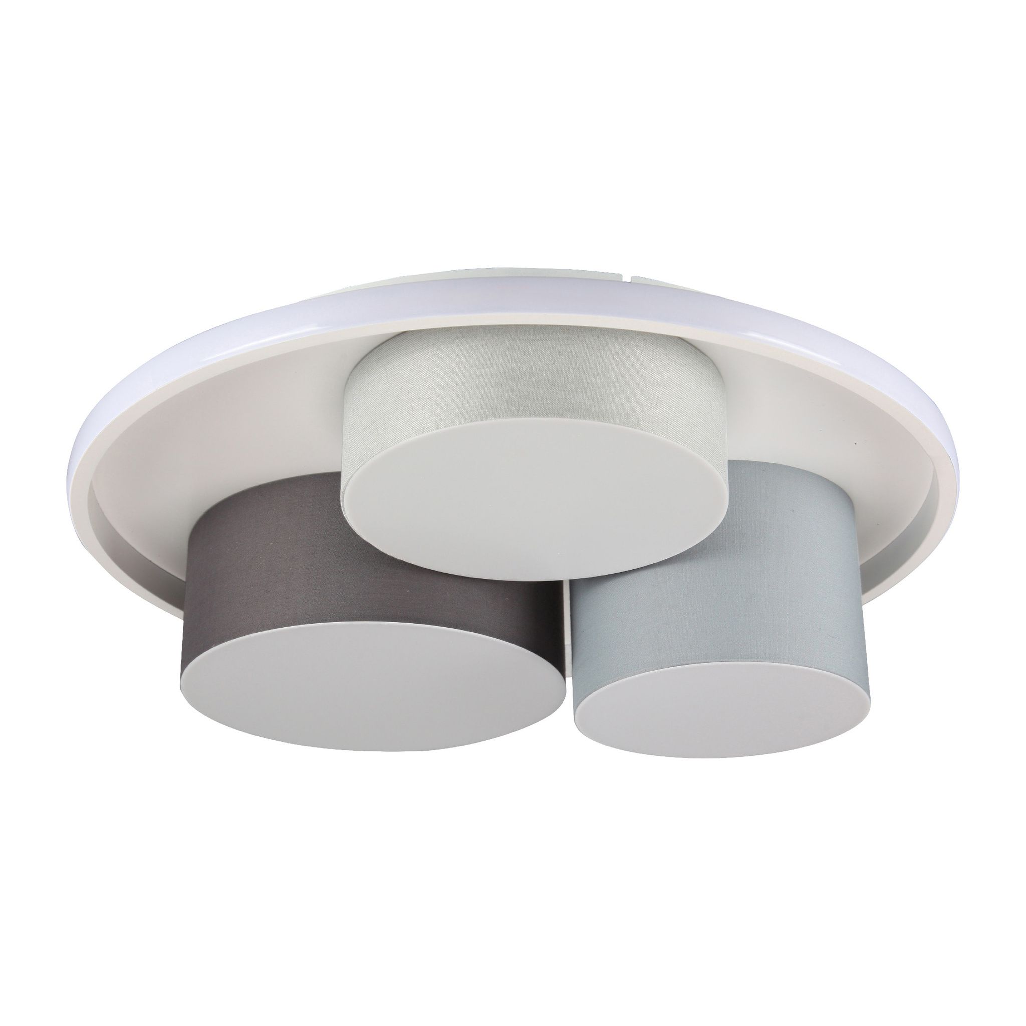 3er-LED Deckenleuchte Eppan d: 56cm grau - LED, IP20