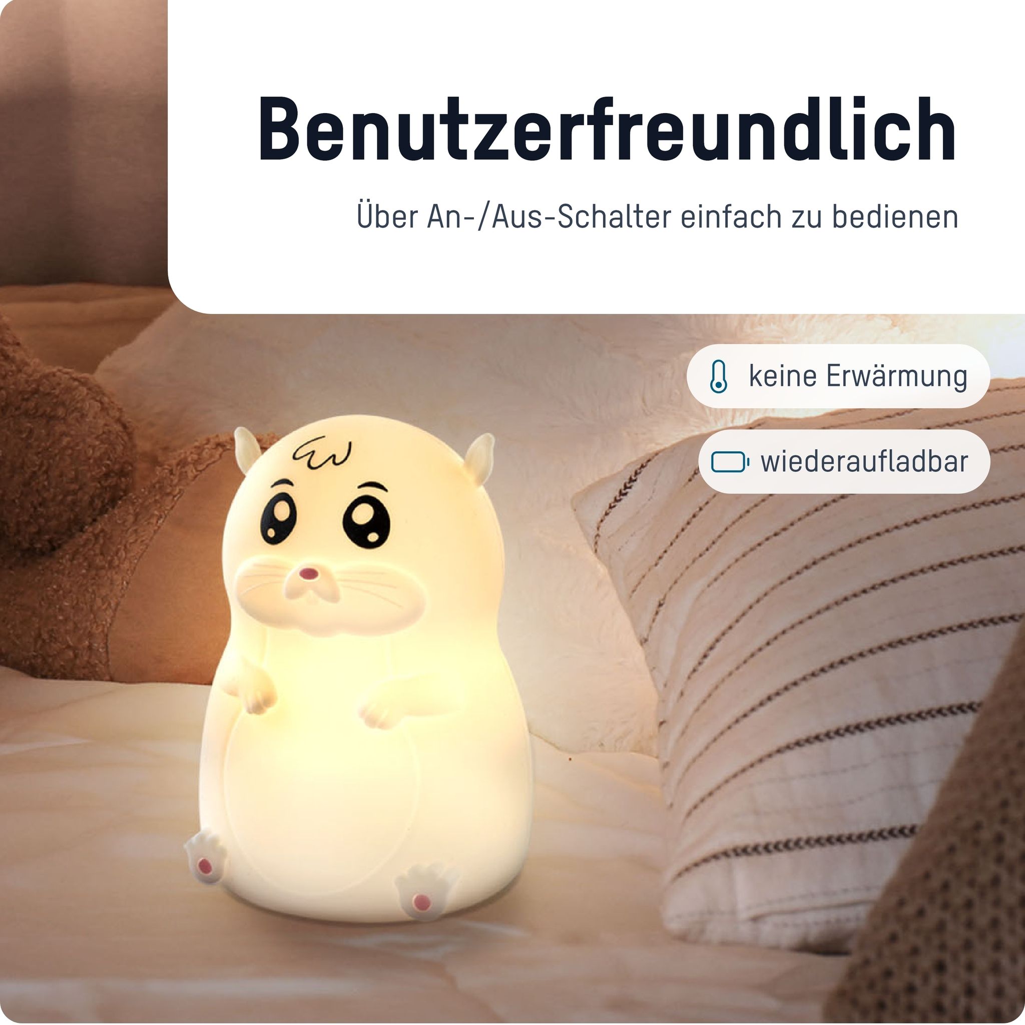 Nachtlicht Hamster - 0.2W, IP20, USB-Ladung