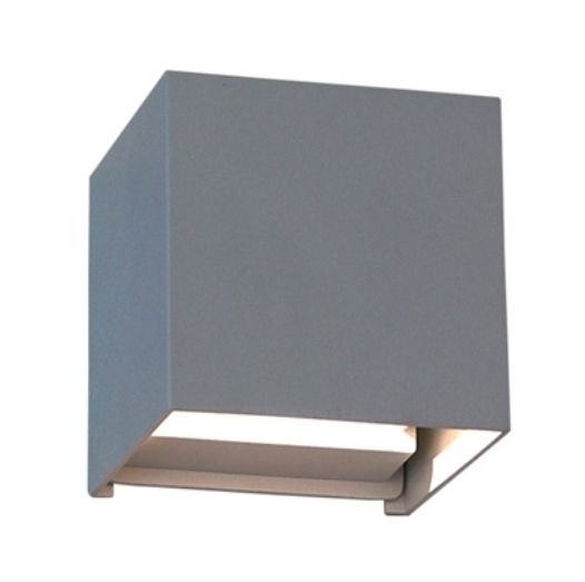 Lampada da parete a LED CUBE - 6W, 600lm, 3000K, IP54, aluminium, nicht dimmbar