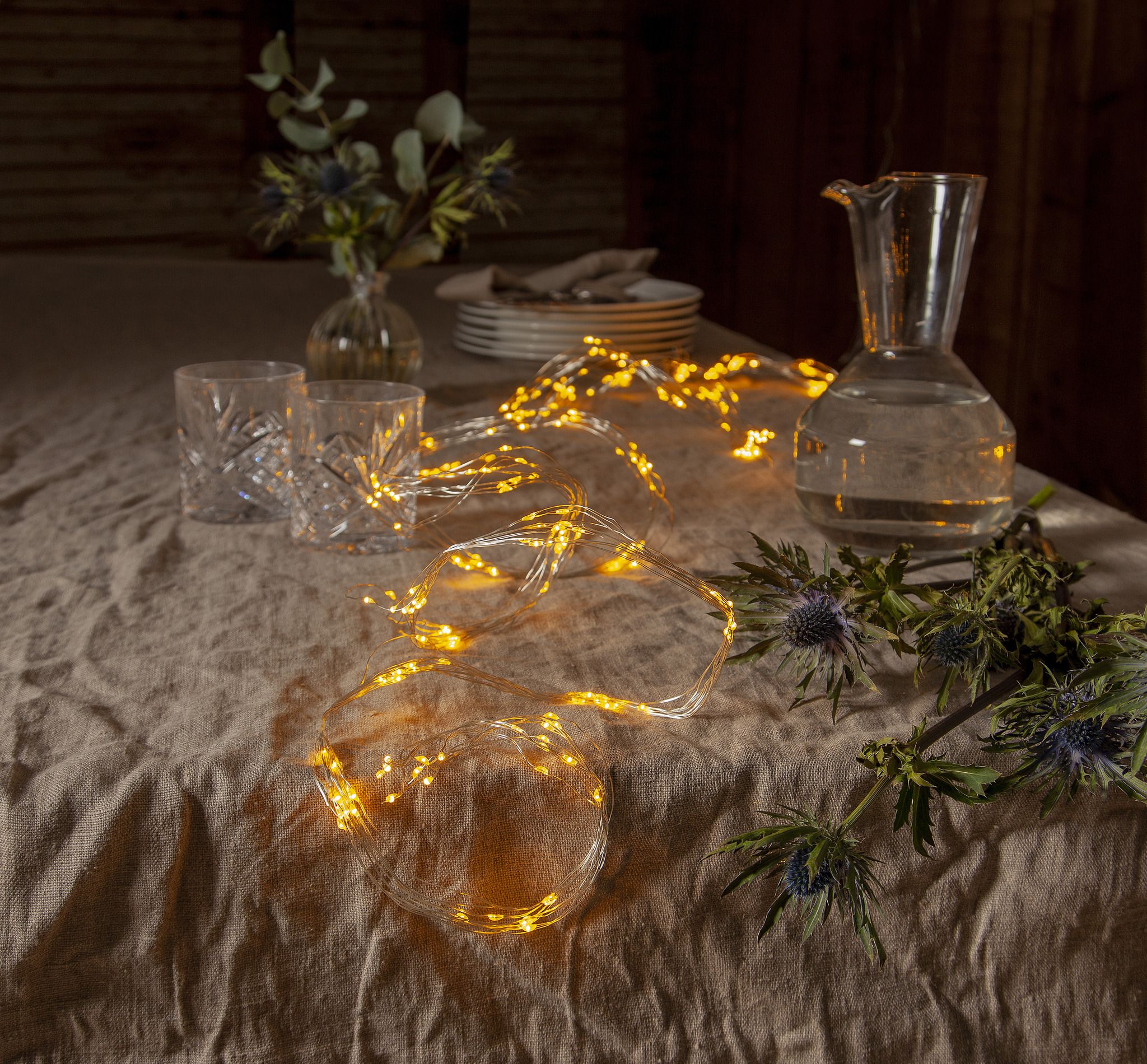 Catena di luci Dew Drop - IP20, Warmweiss, 125 LED