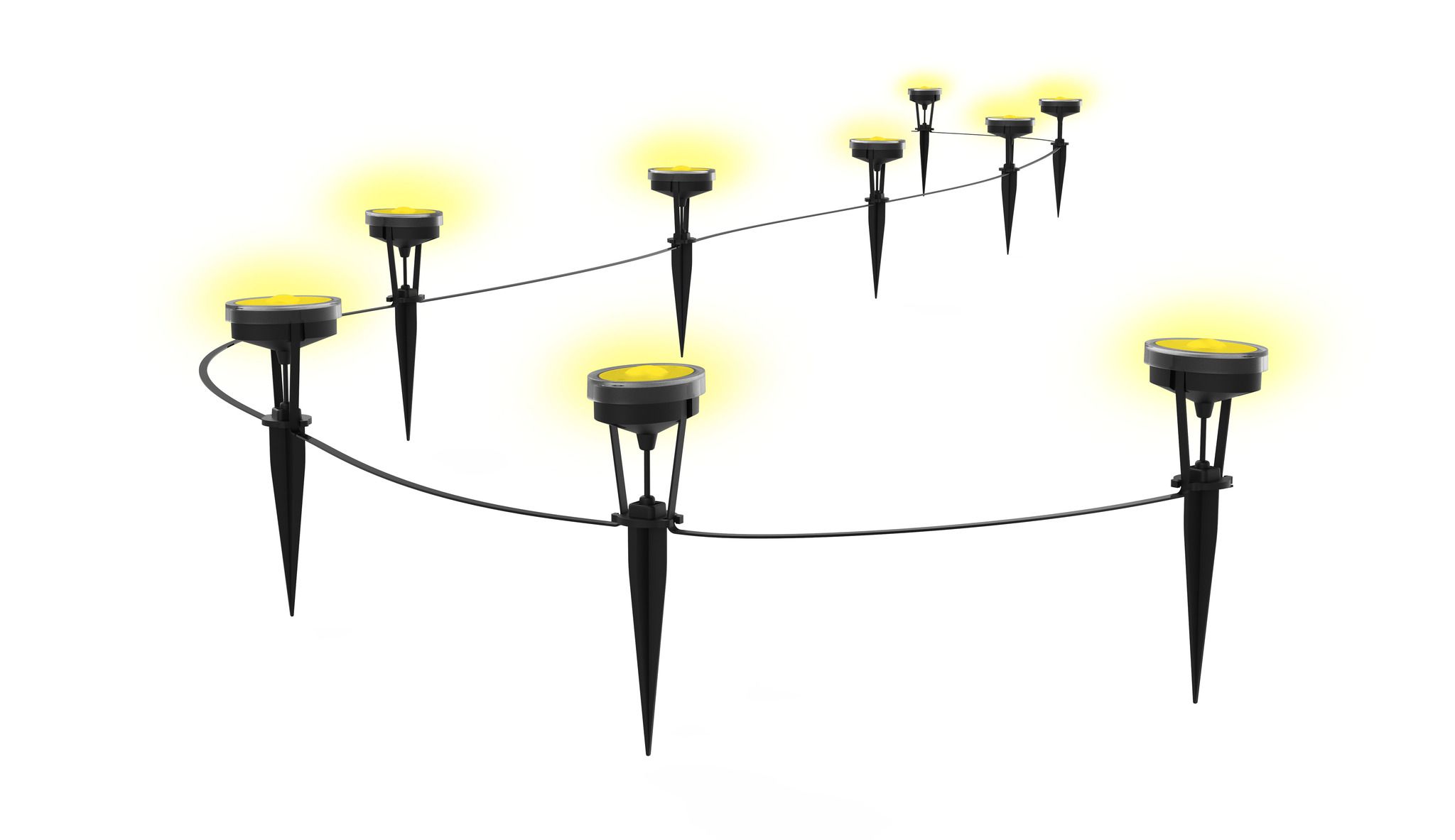 24V RGB Smart Mini Gartenspot 9x - 24V DC, 5W, IP65, 36°, anthrazit, inkl. Spike