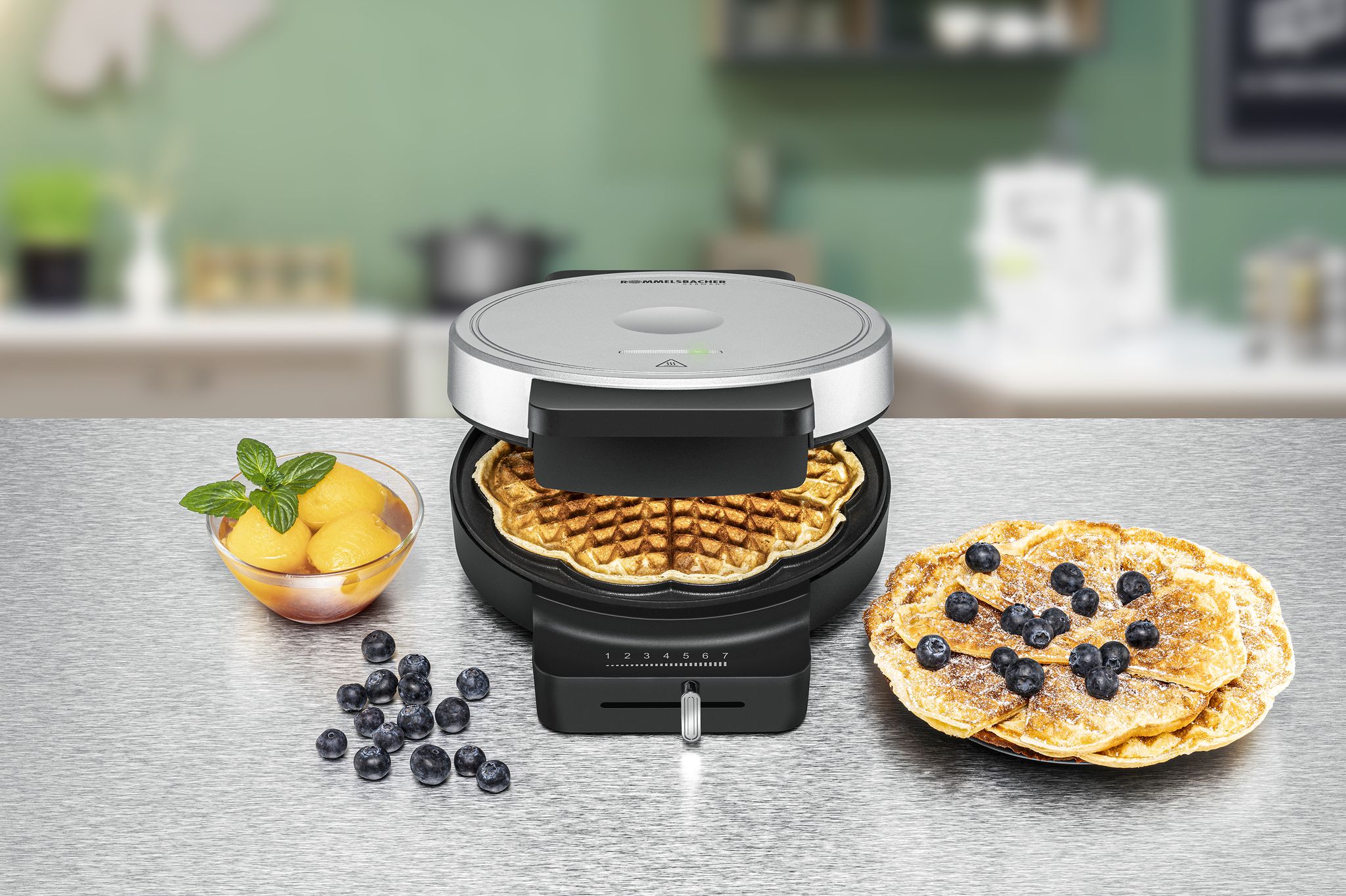 Machine à gaufres WA 750 - Waffeleisen, Silber, 850W