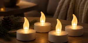Luce da tè a LED 4-set Paulo - Indoor, Weiss, 4.5cm Höhe, Timerfunktion