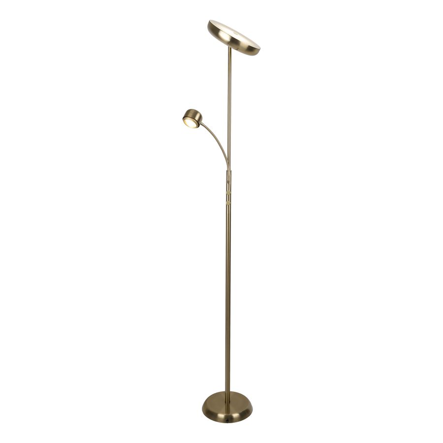 LED Stehleuchte  ROMIS  mit Lesearm H: 180cm messing matt - IP20, LED-Modul, Messingmatt