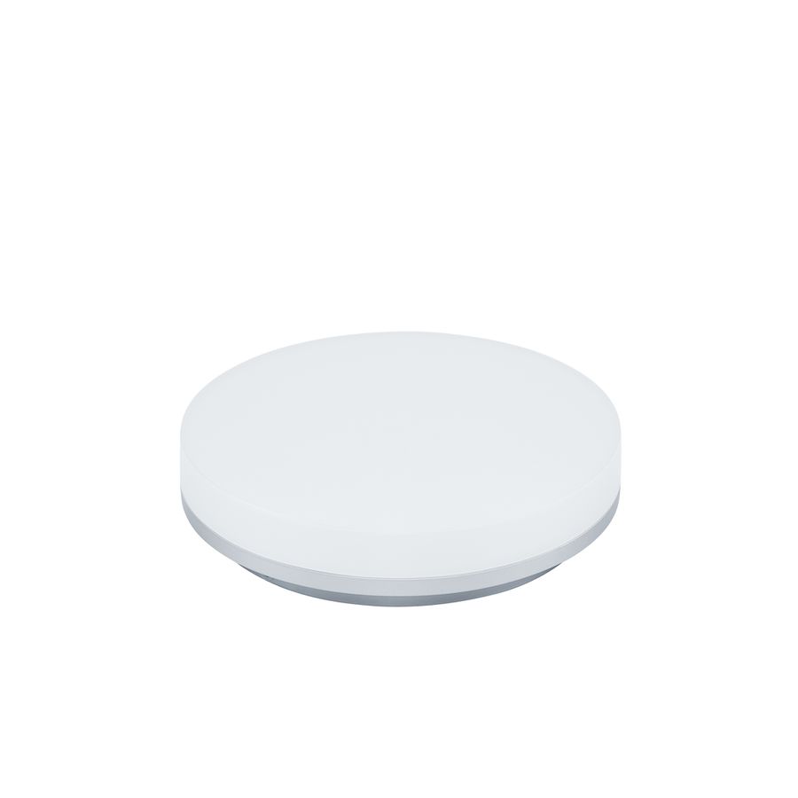 LED Anbauleuchte SLICE CIRCLE II Switch - 10/15W, 1000/1500lm, 3000/4000K, IP54, CRI >80, 110°, silber, dimmbar, D=220mm, H=53mm