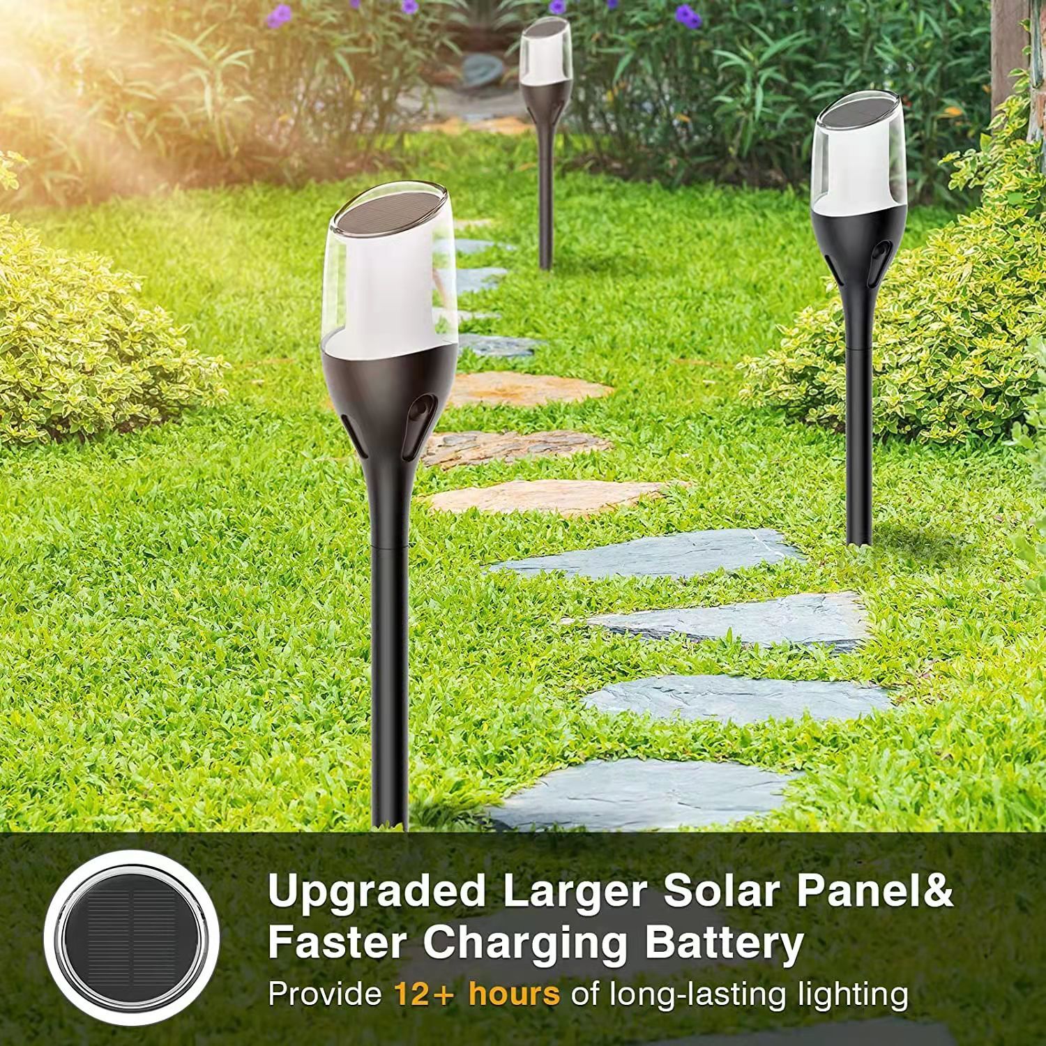 Duopack Solar-Stick Flamme rund - Warmweiss, IP44