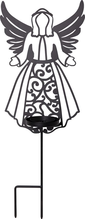 LED Memorial Kerze Flamme Deco - Indoor, Outdoor, Schwarz, 48.00 cm Höhe, Timerfunktion