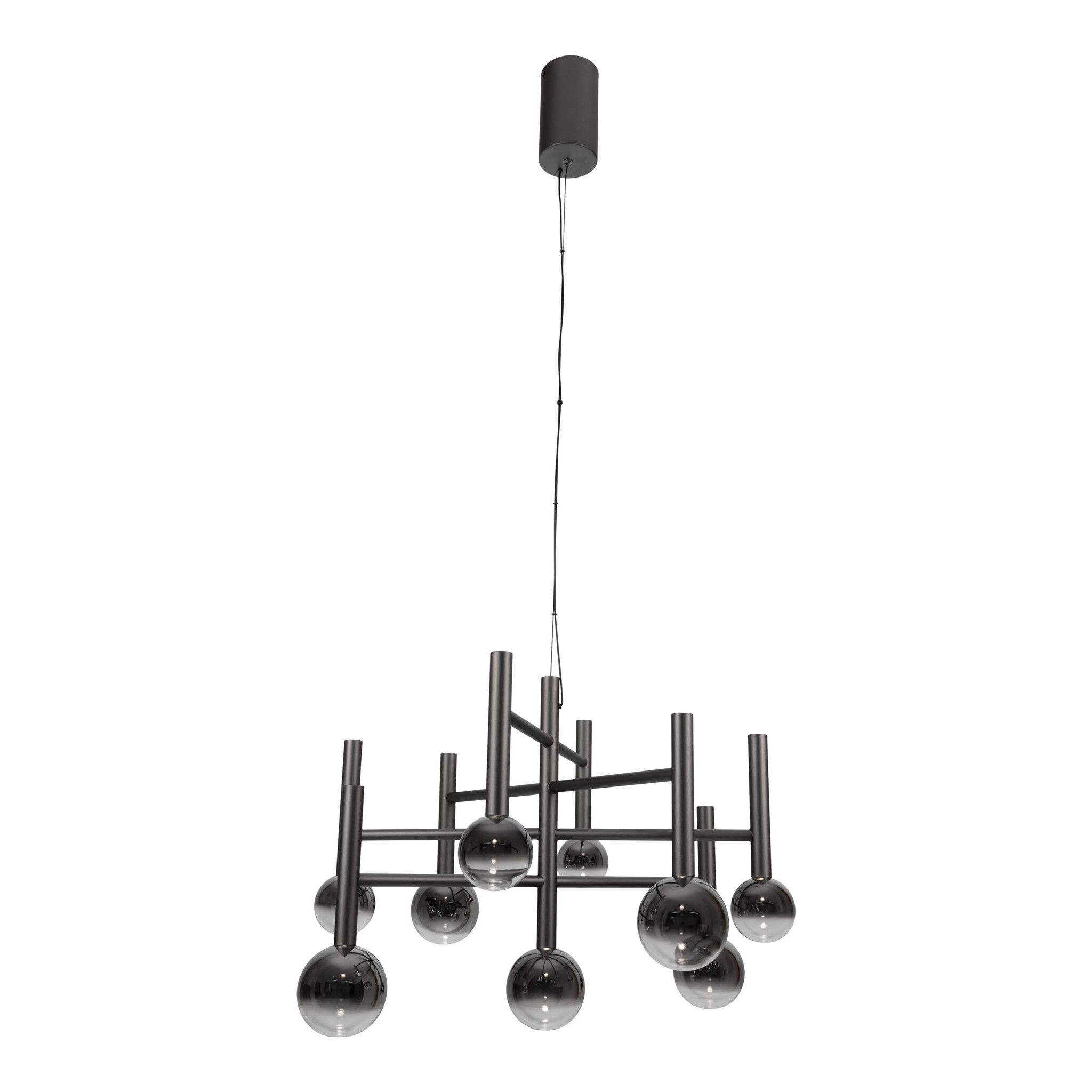 9er LED Pendelleuchte  SINGAPUR : 65cm schwarz - IP20, LED-Modul, Schwarz