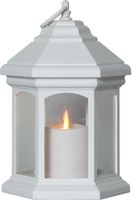 Laterne Linta - Outdoor, Weiss, 26 cm höhe, Timerfunktion