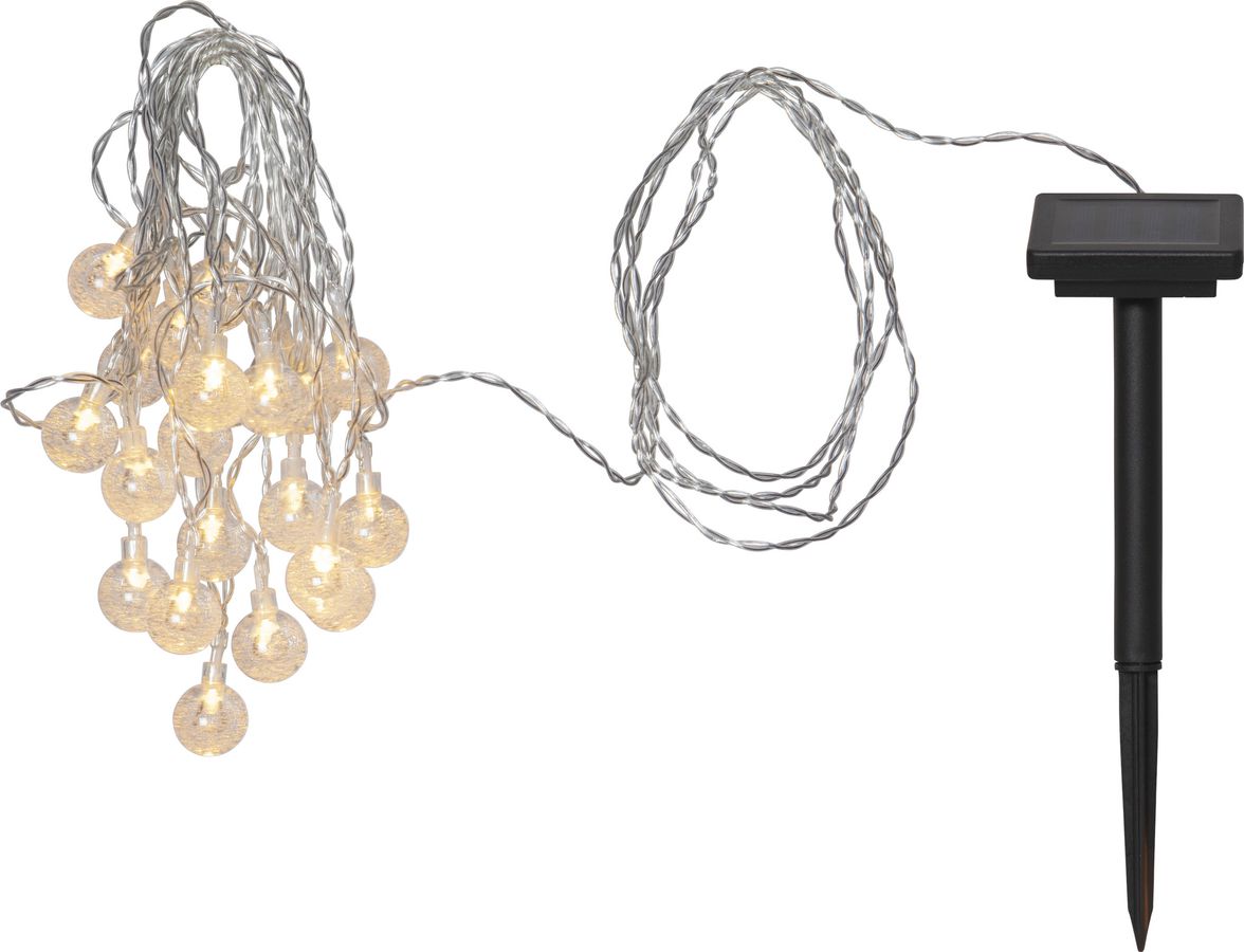 Solar Lichterkette Globini - IP44, Warmweiss, Dämmerungssensor, 475cm