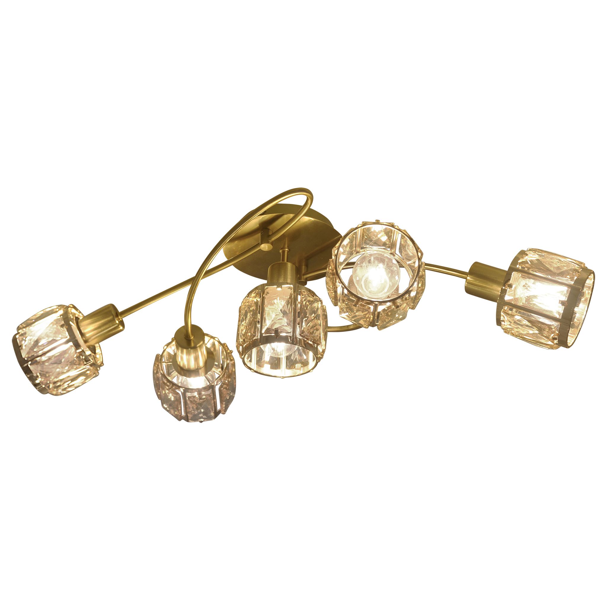 LED Deckenleuchte Josefa (5er Spot) - E14, 5x4W, 5x475lm, 3000K, IP20, gold, nicht dim., inkl. Leuchtmi., L=610mm, B=360mm, H=210mm