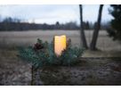 Bougie de tombe LED Serene - Outdoor, Grün, 12cm Höhe, Timerfunktion