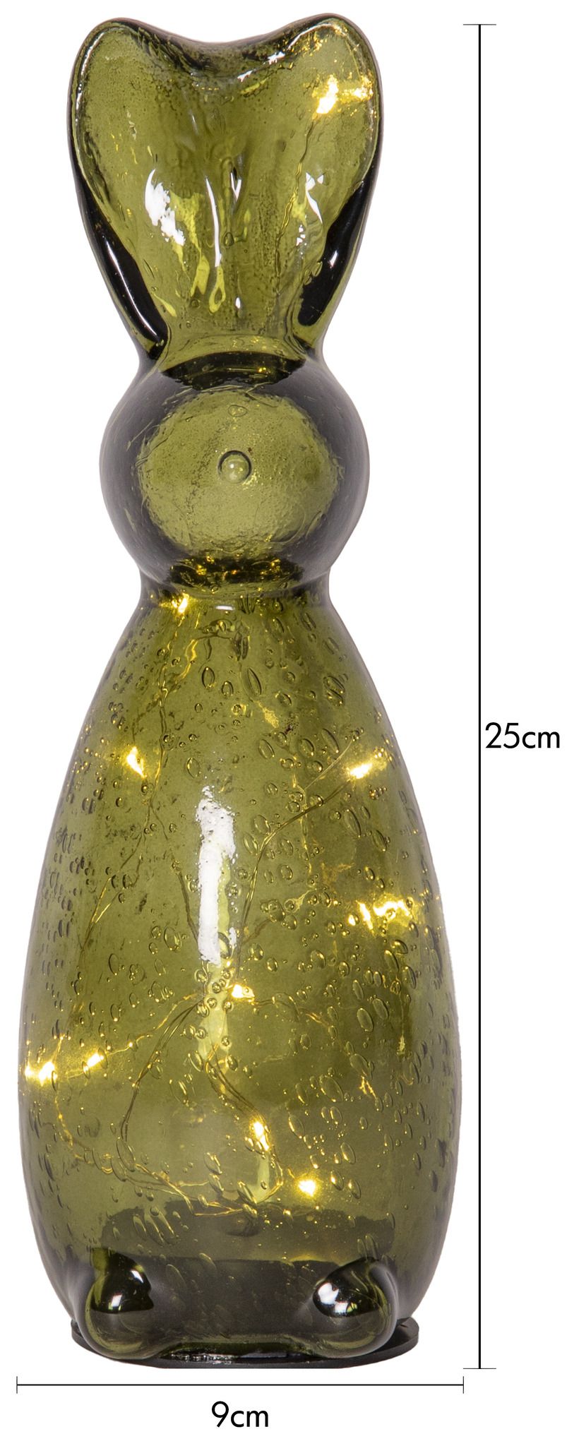 Glas Decoration Harry Green - Indoor, Warmweiss, Grün