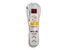 Steckdosenleiste CH/Schuko - 2x Schuko + 3xT13 Steckdosen, T12 Stecker, 1.5m Kabel, integrierter Leuchtschalter, weiss, mit Kinde