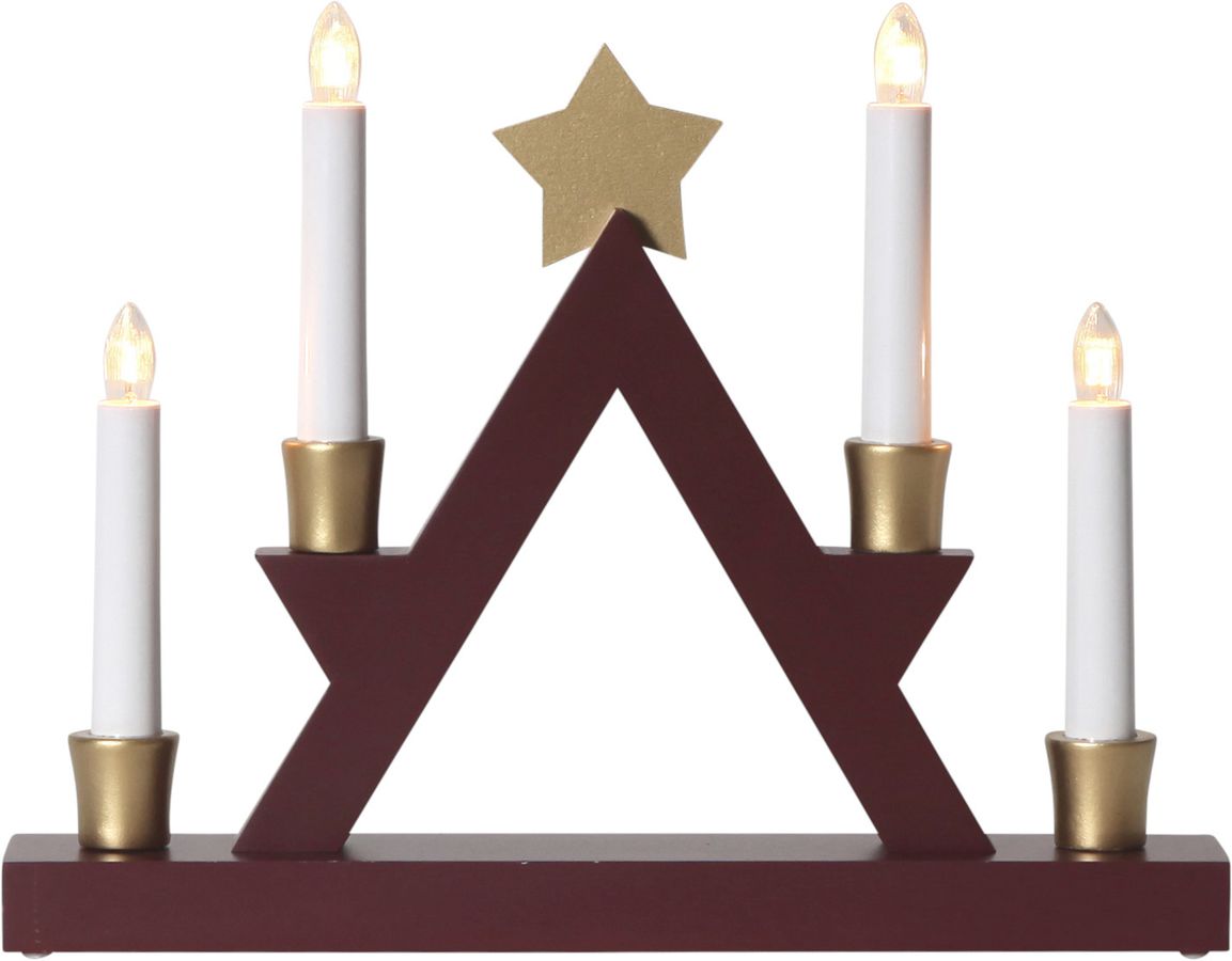 Kerzenleuchter Julle - IP20, Rot, Warmweiss