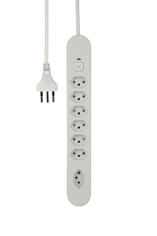 Steckdosenleiste Re:Life - 7x T13., 1.8m Kabel, weiss