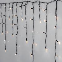 LED crispy white, Icicle Vorhang, 480 LEDs - Schwarz, 3000K, 1190cm x 55cm